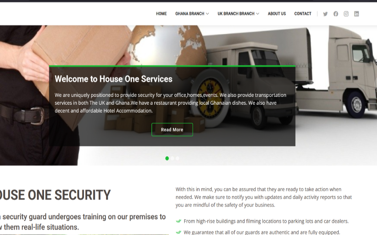 House One Services Website project