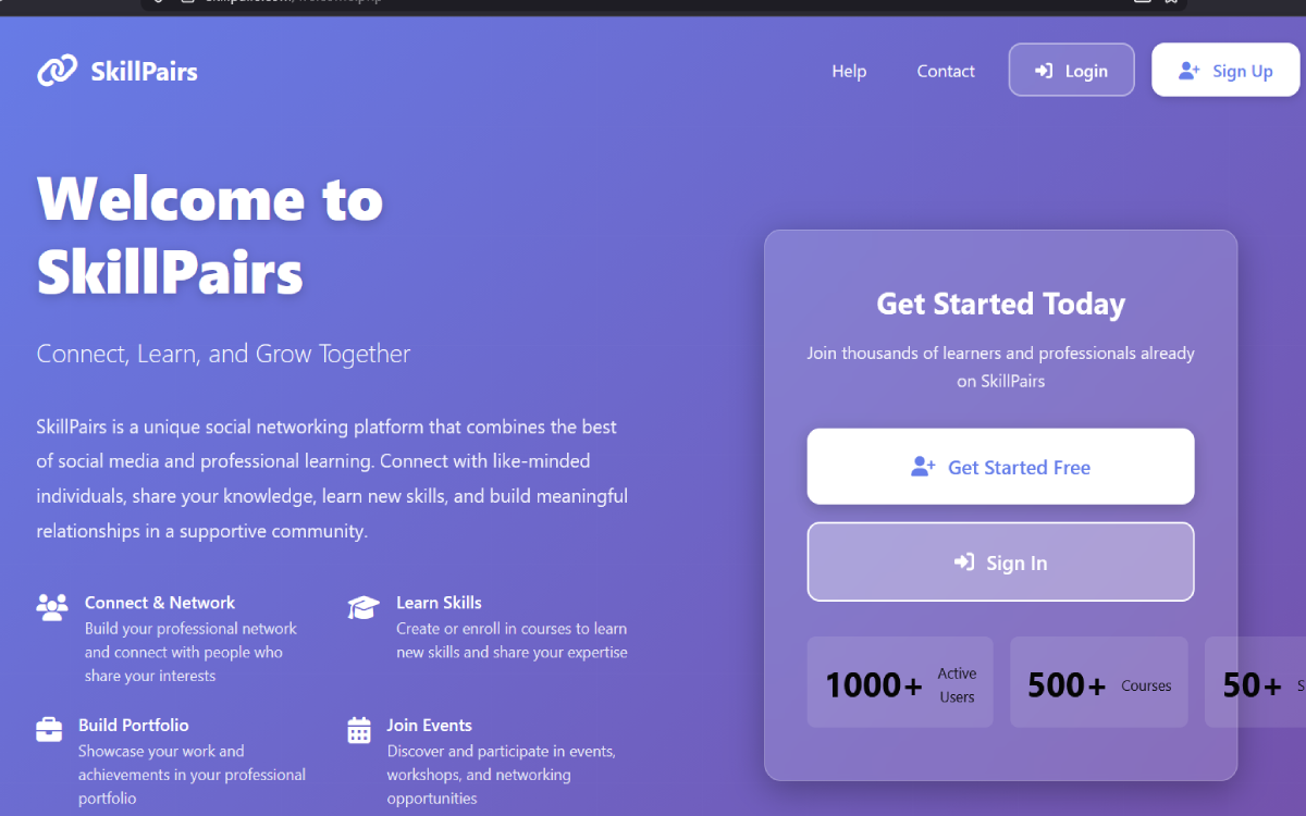 SkillPairs Website project