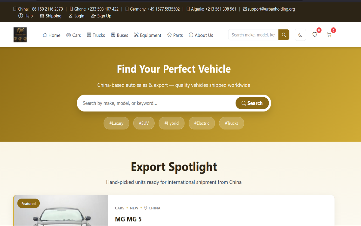 Urban Holding Website project